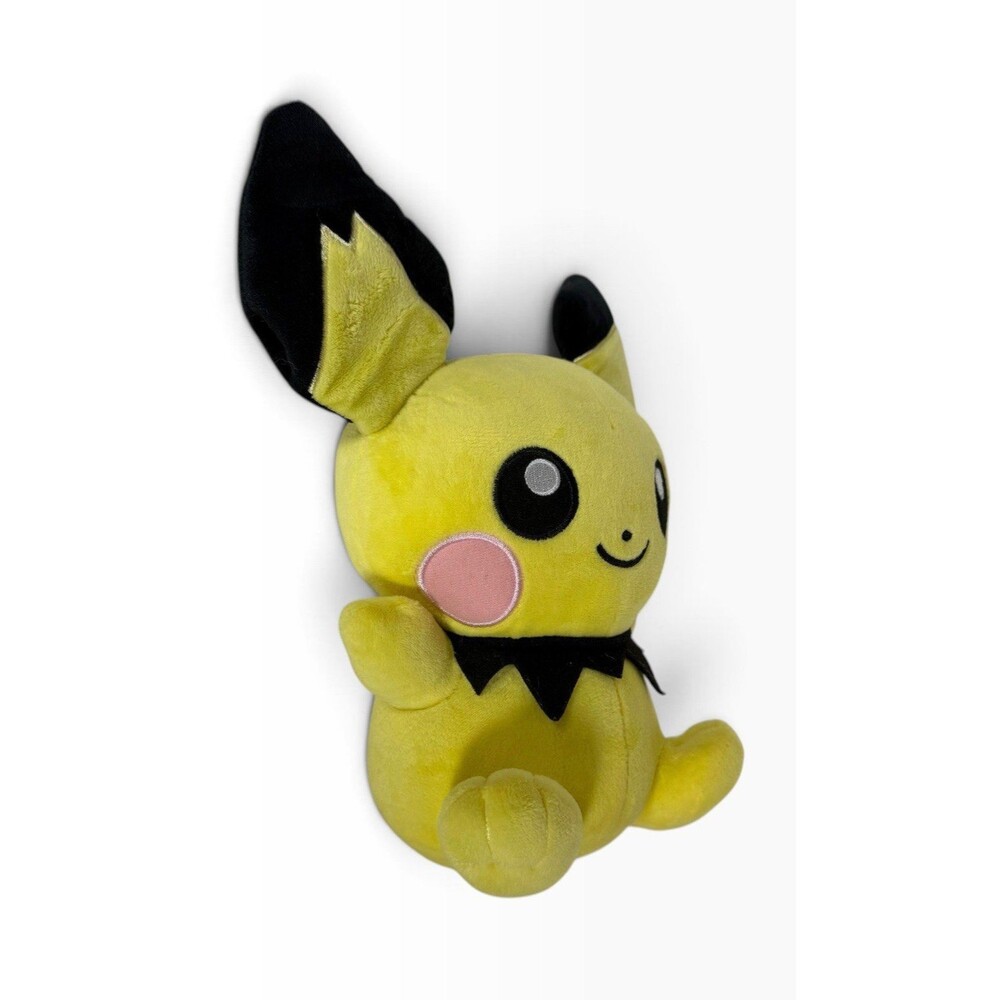 Nintendo Pokemon Sitting Pichu Plush – Yellow & Black Stuffed Mouse Toy Cut Tags - Picture 4 of 8